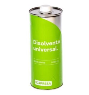 Envase metálico de 1 litro de Disolvente Universal PRO Icopresa, económico y de buen rendimiento para pinturas y limpieza.