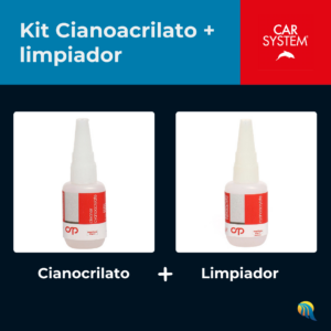 Kit de adhesivo instantáneo de cianoacrilato y su limpiador específico de la marca carsystem