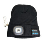 Gorro de lana con linterna LED y Bluetooth