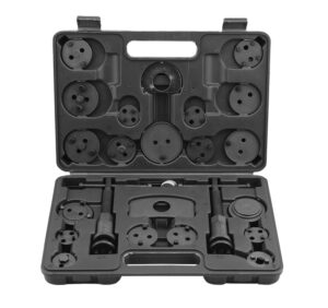 Kit completo de 24 piezas Toolhub para retraer pistones de freno, con husillos a izquierdas y derechas en maletín.