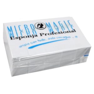 Pack de 5 esponjas de melamina gris de alta densidad para limpieza sin químicos.