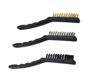 Juego de 3 cepillos de limpieza pequeños Toolhub: Acero, Latón y Nylon.