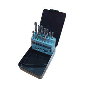 Juego de 19 brocas para metal HSS 4341 de Toolhub, de 1 a 10mm, en su estuche metálico.