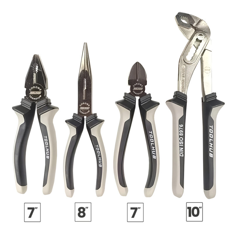 Juego de Alicates Profesional 4 Pzs ToolHub en estuche