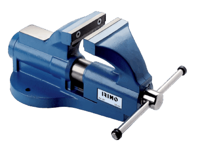 Tornillo banco – 100mm, guía redonda, acero fundido | Irimo