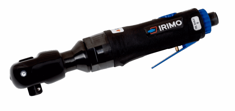 Carraca neumática profesional Irimo P821 de 1/2 pulgada, con cuerpo de composite ligero y resistente, 67Nm de par y alta velocidad para trabajos rápidos en taller.