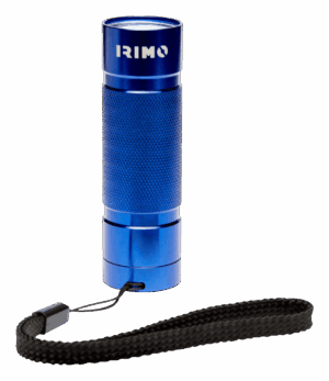 Linterna de mano profesional Irimo L-ALUM-1 fabricada en aluminio, con potente LED COB de 100 lúmenes, diseño compacto y resistente, pilas AAA incluidas de serie