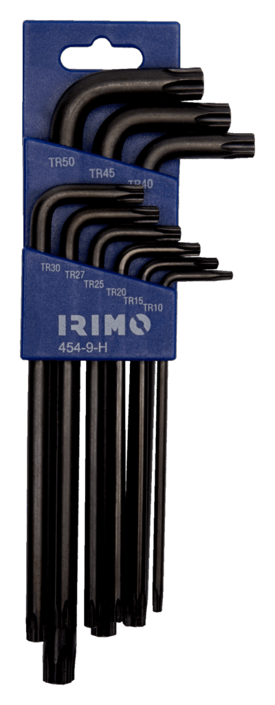 Juego 9 llaves TORX® inviolable – TR10-TR50, larga, soporte | Irimo