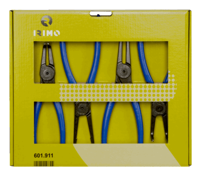 Juego 4 alicates arandelas – 19-60mm, 4 tipos, soporte | Irimo