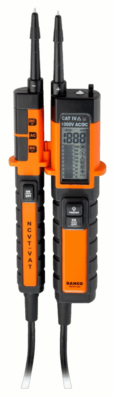 Comprobador tensión – CATIV 1000V, LCD/LEDs, NCV | Bahco