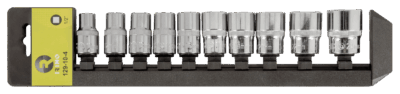 Juego 10 vasos 1/2″ – 10-24mm, rail metálico, Cr-V | Irimo