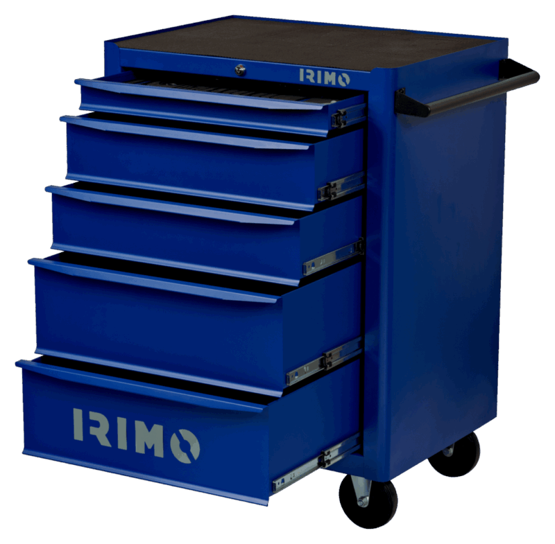 carro-herramientas-profesional-taller-mecanico-5-cajones-26-pulgadas-ruedas-con-freno-acero-doble-pared-manija-lateral-irimo-9066k5 Carro de herramientas profesional Irimo 9066K5 de 26 pulgadas con 5 cajones de alta capacidad, ruedas (2 de ellas con freno), estructura de acero de doble pared, cierre centralizado con llave y manija lateral robusta.