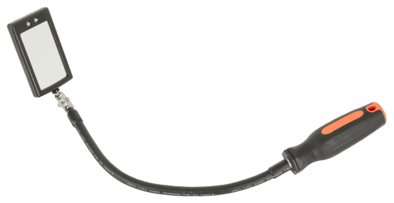 Espejo de inspección profesional Bahco 5515FL, pivotante, con 2 luces LED integradas, cable semirrígido aislado de 550mm de longitud y mango ergonómico soft grip