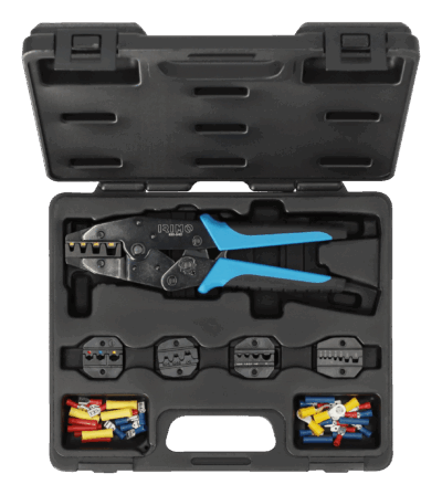 Alicate engastar – Kit 5 mordazas, MC4, carraca | Irimo
