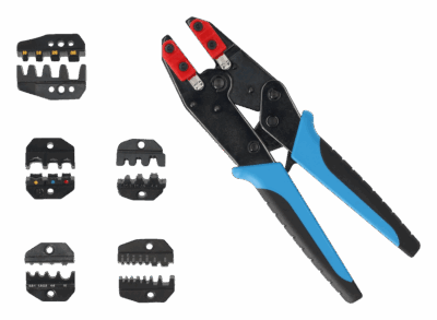 Alicate engastar – Kit 5 mordazas, MC4, carraca | Irimo