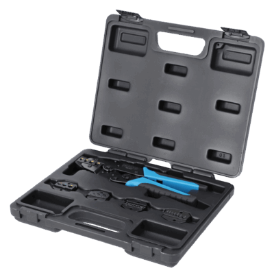 Alicate engastar – Kit 5 mordazas, MC4, carraca | Irimo