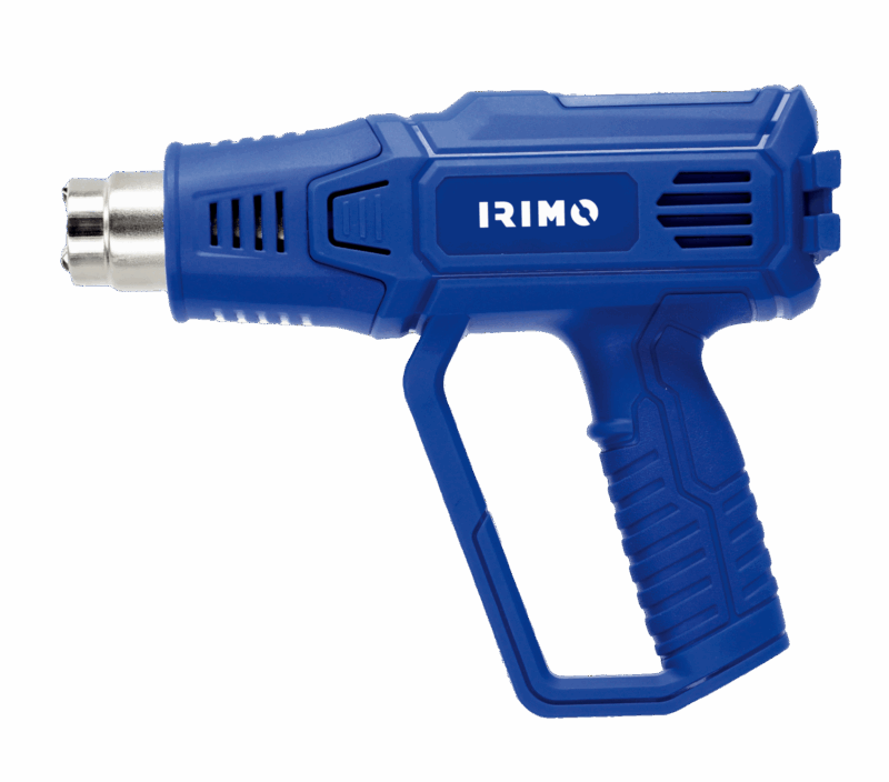 Pistola de calor profesional Irimo 551-HG-1 de 2000W con pantalla LED digital para ajuste preciso de temperatura y múltiples configuraciones de flujo de aire