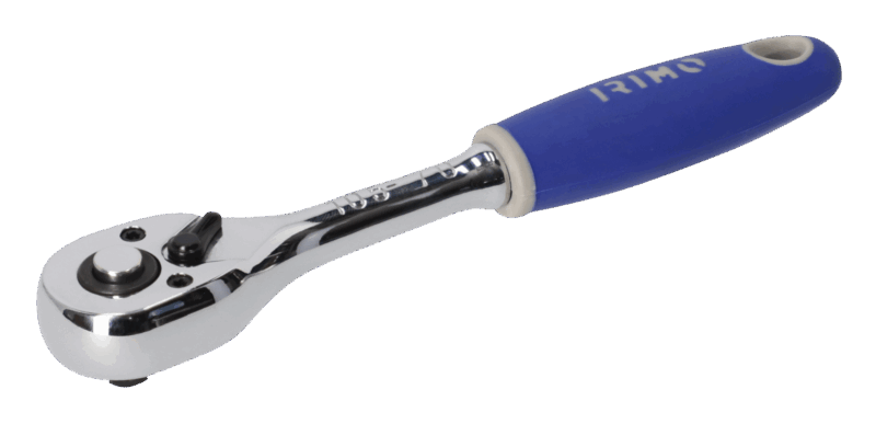Carraca reversible profesional tipo pera Irimo 105-70-1 de 1/4 de pulgada, con mecanismo de 72 dientes, ángulo de acción de 5 grados, cabezal delgado y función de liberación rápida de vasos