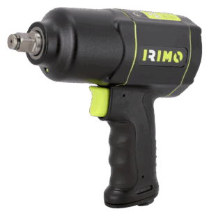 Llave de impacto neumática profesional Irimo P-IW-12 de 1/2 pulgada, con un par máximo de 1600Nm, carcasa de composite ligera y resistente, y mecanismo de doble martillo