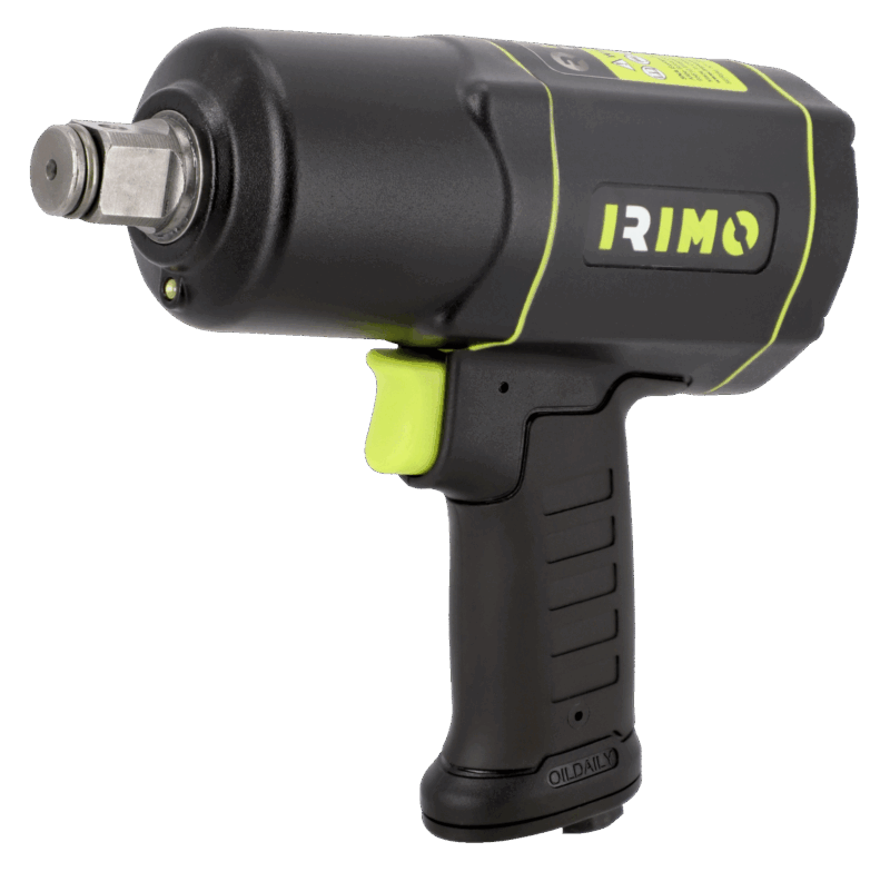 Llave de impacto neumática de Alto Rendimiento Irimo P-IW-34 de 3/4 de pulgada, con un par máximo demoledor de 2298Nm, carcasa de composite y mecanismo de doble martillo reforzado
