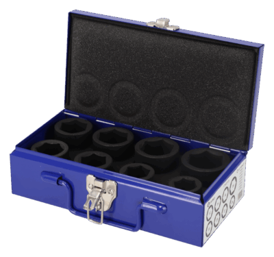 Juego 8 vasos impacto 3/4″ – Cr-Mo, caja metálica | Irimo