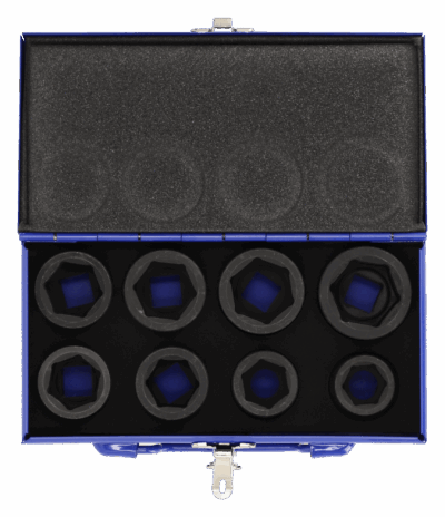 Juego 8 vasos impacto 3/4″ – Cr-Mo, caja metálica | Irimo