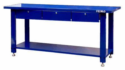Banco trabajo acero – 1.8m, 500kg, 3 cajones | Irimo