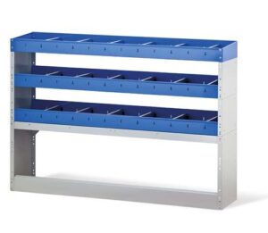 Organizador para furgoneta Tecnolam Ti Car 310 de 1.5 metros de largo con divisores de aluminio.