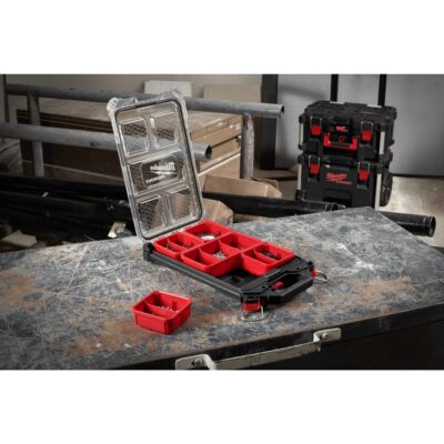 Packout Compact Slim Organiser – Perfil Bajo 64mm, Modular | Milwaukee