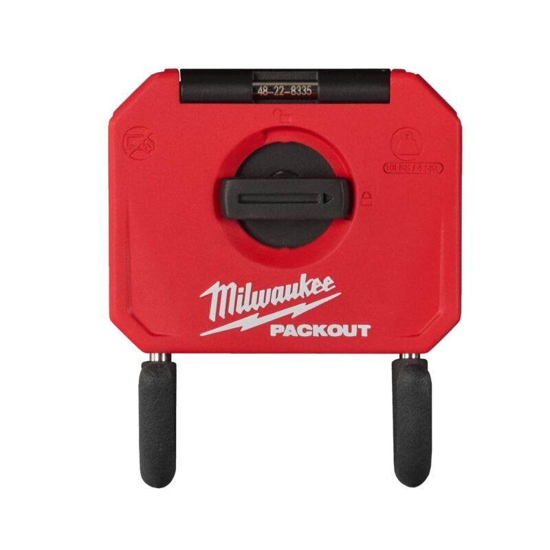 gancho-doble-curvo-pequeno-packout-milwaukee-4932480705.webp Gancho doble curvo pequeño Milwaukee PACKOUT de acero para almacenamiento de herramientas manuales en panel mural.
