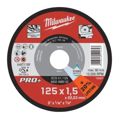 Disco Fino SCS 41 – 115mm x 1mm, Rendimiento Superior para Corte de Acero | Milwaukee