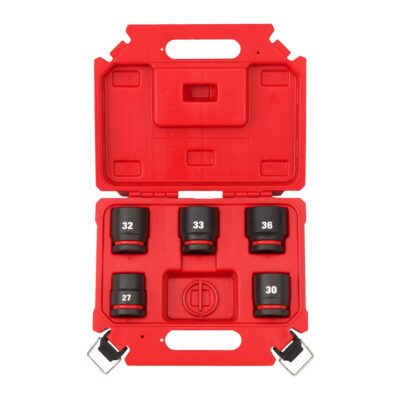 Juego Vasos Impacto 1″ (5pzs) – Cortos 27-36mm, Maletín | Milwaukee