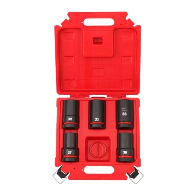 Vasos Impacto 1″ Largos (5 pzs) – Acceso Profundo, Maletín | Milwaukee