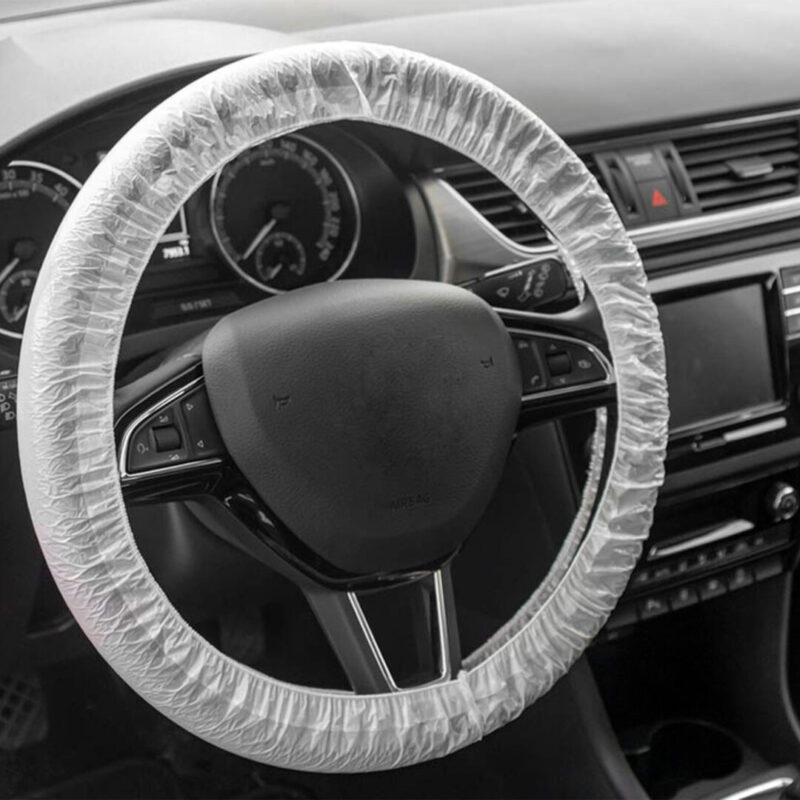250 fundas de volante desechables de plástico de la marca JBM.