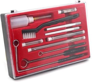 Kit de 22 piezas para la limpieza y mantenimiento de pistolas de pintura y aerógrafos.