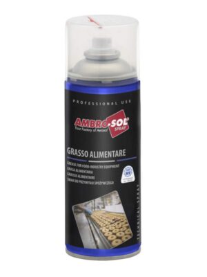Lata de 400ml de grasa de grado alimentario en spray H1, marca Ambro-Sol.