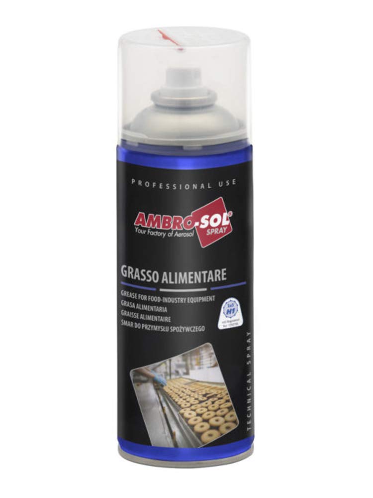 grasa-alimentaria-spray-h1-ambrosol-g011-400ml Lata de 400ml de grasa de grado alimentario en spray H1, marca Ambro-Sol.
