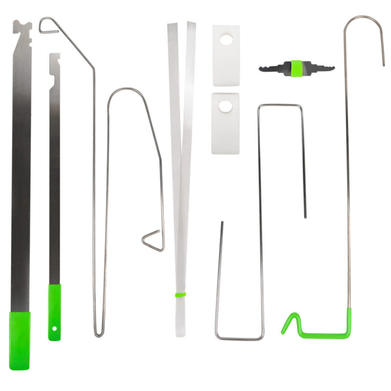 Kit de 10 útiles para la apertura de emergencia de coches de la marca JBM.