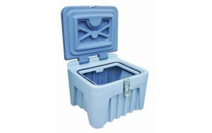 Caja de almacenamiento industrial negra MetalWorks KOFPRO 451 de 28 litros.