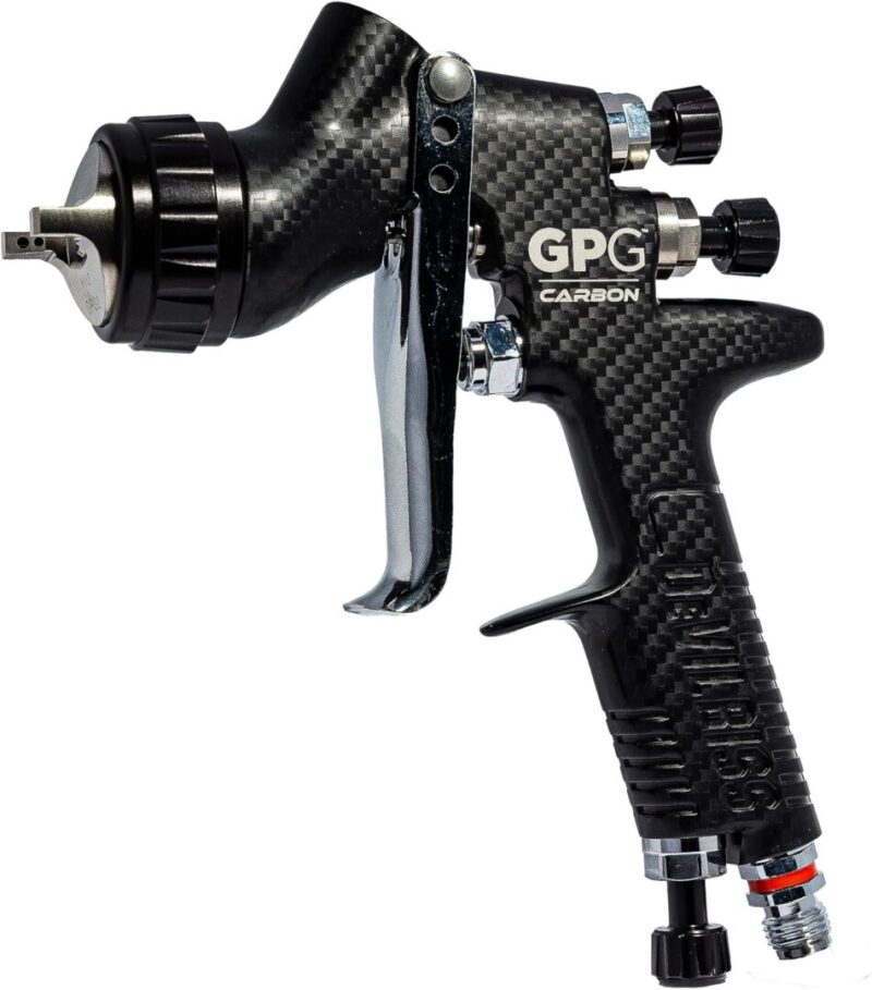 Pistola de pintura profesional DeVilbiss GPG Carbon de edición limitada con paso de 1.3mm.