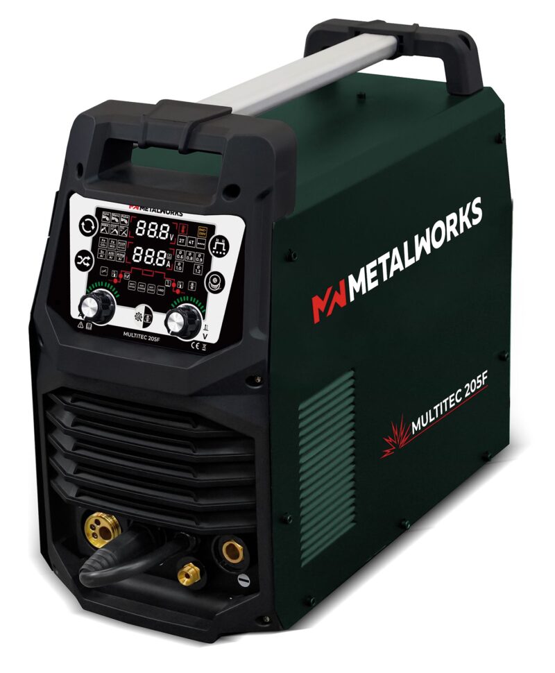 soldadora-inverter-multifuncion-4-en-1-metalworks-multitec-205f Soldadora multifunción Metalworks Multitec 205F con antorchas para MIG, TIG y Plasma.
