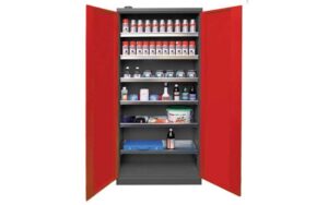 Armario Modular DEC9238 de Metal Works, vista frontal con puertas abiertas