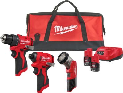 Kit Combo M12 BLPP3A-202B – Taladro, Atornillador e Iluminación | Milwaukee