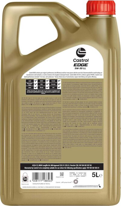 Aceite de Motor Castrol EDGE 5W30 – 5L Potenciado con Titanio | Castrol
