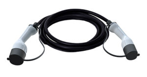 Cable de carga para vehículo eléctrico de Tipo 2 a Tipo 2 con bolsa de transporte.