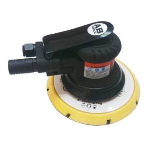 Lijadora rotorbital neumática de 150mm con órbita de 5mm y conexión para aspiración centralizada.