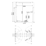 C245LD ELEVADOR 2 COLUMNAS ELECTROHIDRÁULICO 4500 KG SIN BASE (Sistema de bloqueo automático) medidas