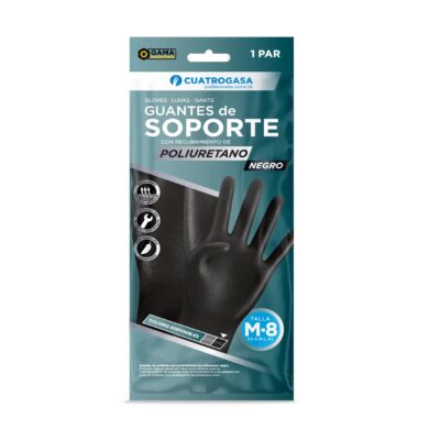 Guante Poliuretano Negro – Mecánica y Construcción | Cuatrogasa