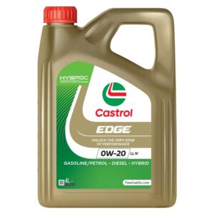 Garrafa de 5 litros de aceite de motor Castrol EDGE 0W-20 LL IV, con homologaciones VW 508 00, BMW LL-17 FE+ y MB 229.71