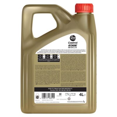 Aceite Castrol EDGE 0W-20 LL IV 4L – Triple Homologación LongLife | Castrol